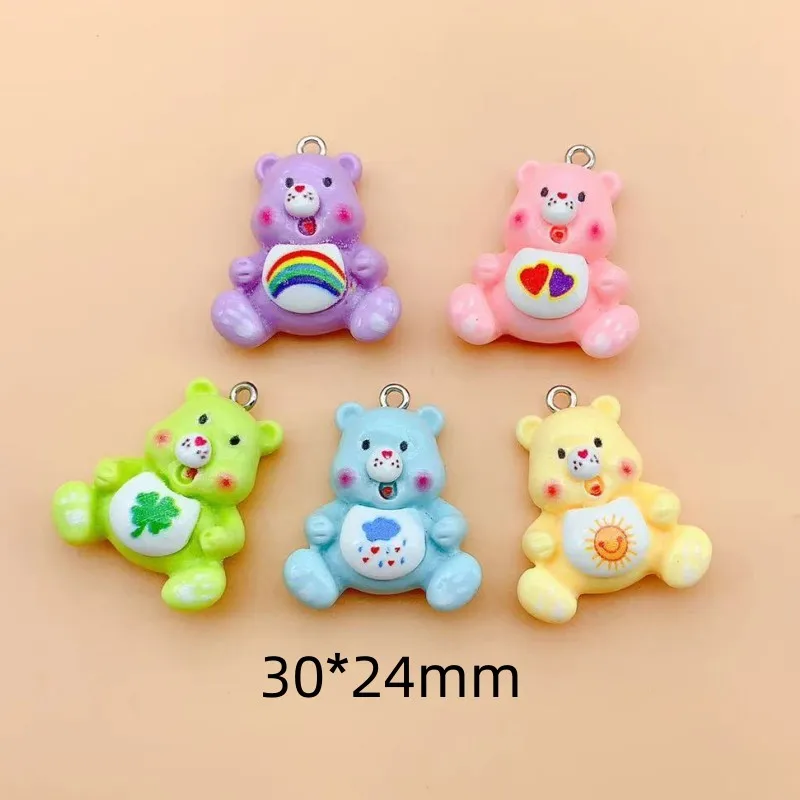 10pcs 3D Resin Cartoon Charms Bear Shape Charms Pendant For DIY Necklaces Earrings Bracelets Keychain Jewelry Making Findings