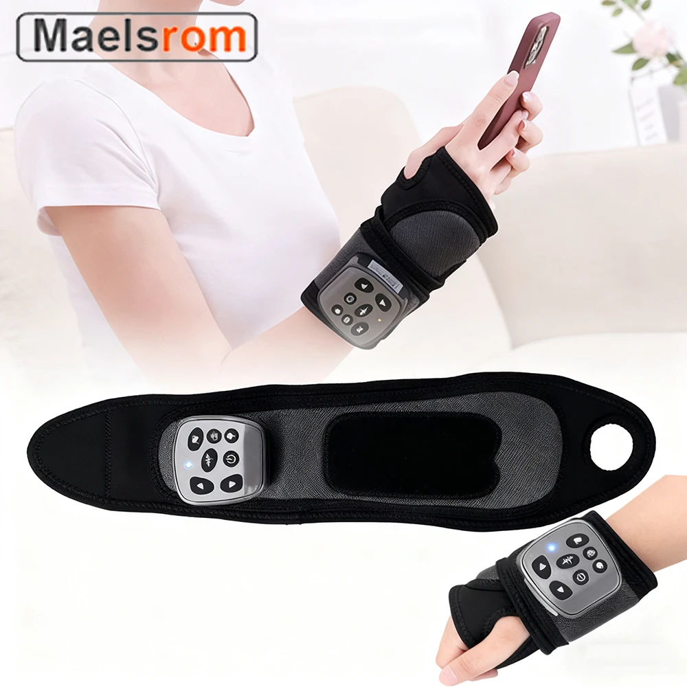 

Electric Heated Wrist Brace Vibration Massage for Carpal Tunnel Arthritis Pain Relief Rechargeable Warming Glove for Hand Joint