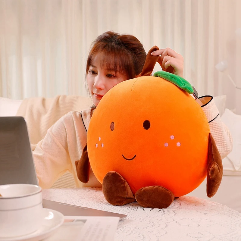 40 ~ 80 cm Squishy Orange Doll Peluche Happy Fruit Peluche cuscino Morbido Peluche alimentare con gambe Arancione Peluche Regalo