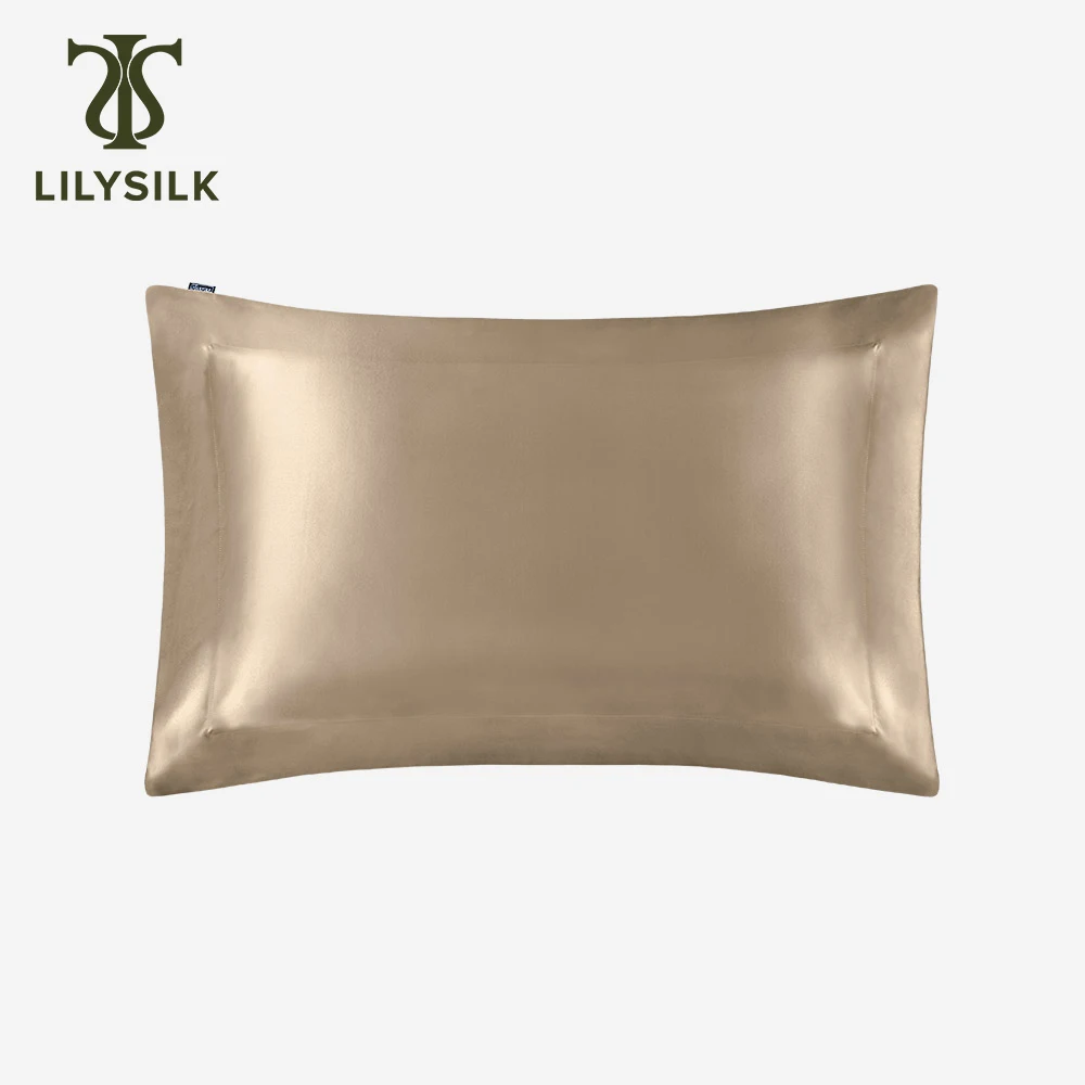 LILYSILK 100 Silk Pillowcase Oxford With Flange Natural for Hair 19 Momme Mulberry 40x40 50x90cm Home Textile Free Shipping