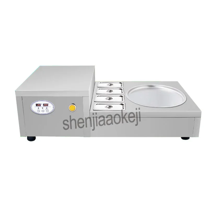 Single Round Pan Fry Yogurt Machine Fried Ice Roll machine Commercial Desktop Fried Ice Cream Machine 220v 740w