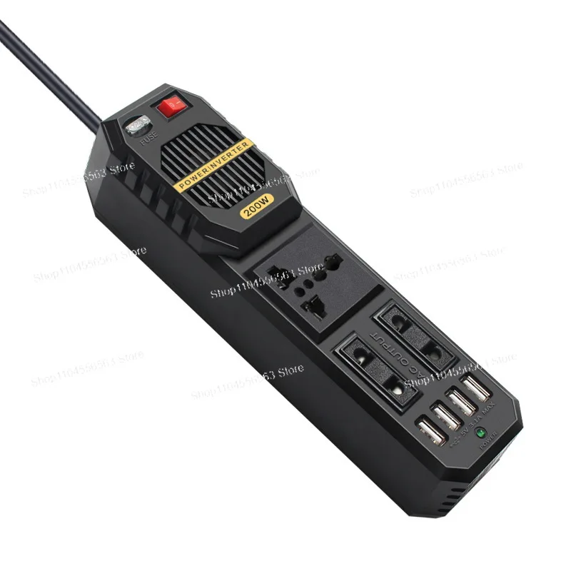 コンパクトカー用パワーインバーター-200w-12vから220v-dc-acコンバーター-アウトドアキャンプや緊急電源供給用