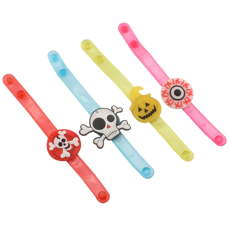 

6 шт. светящиеся светодиодные браслеты на Хэллоуин и Рождество, детские игрушки и украшения для вечеринок, идеально подходят в качестве подарков