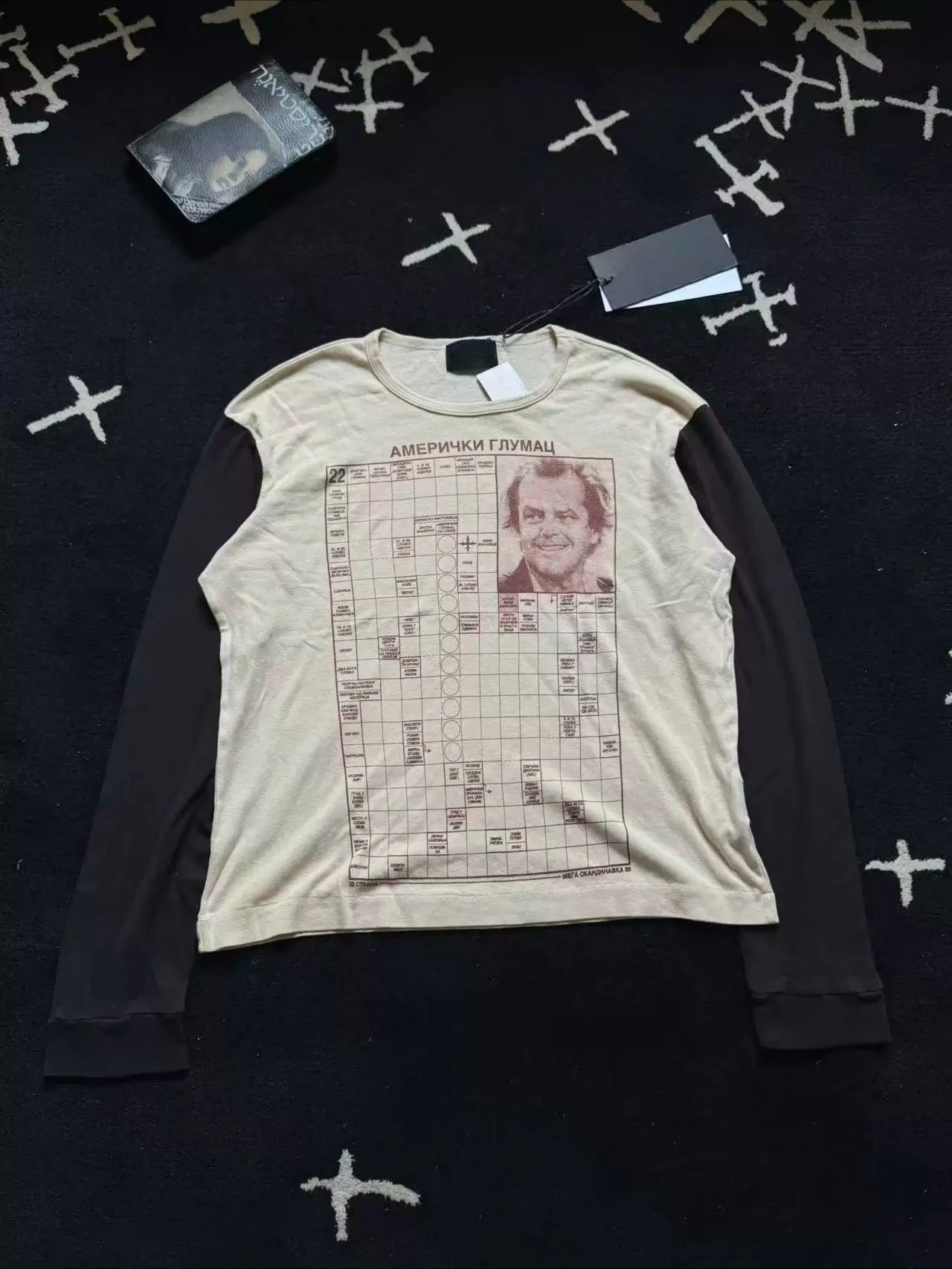 ER/D 26SS Portrait Calendar Print Contrast Color Splicing Long Sleeve T-Shirt