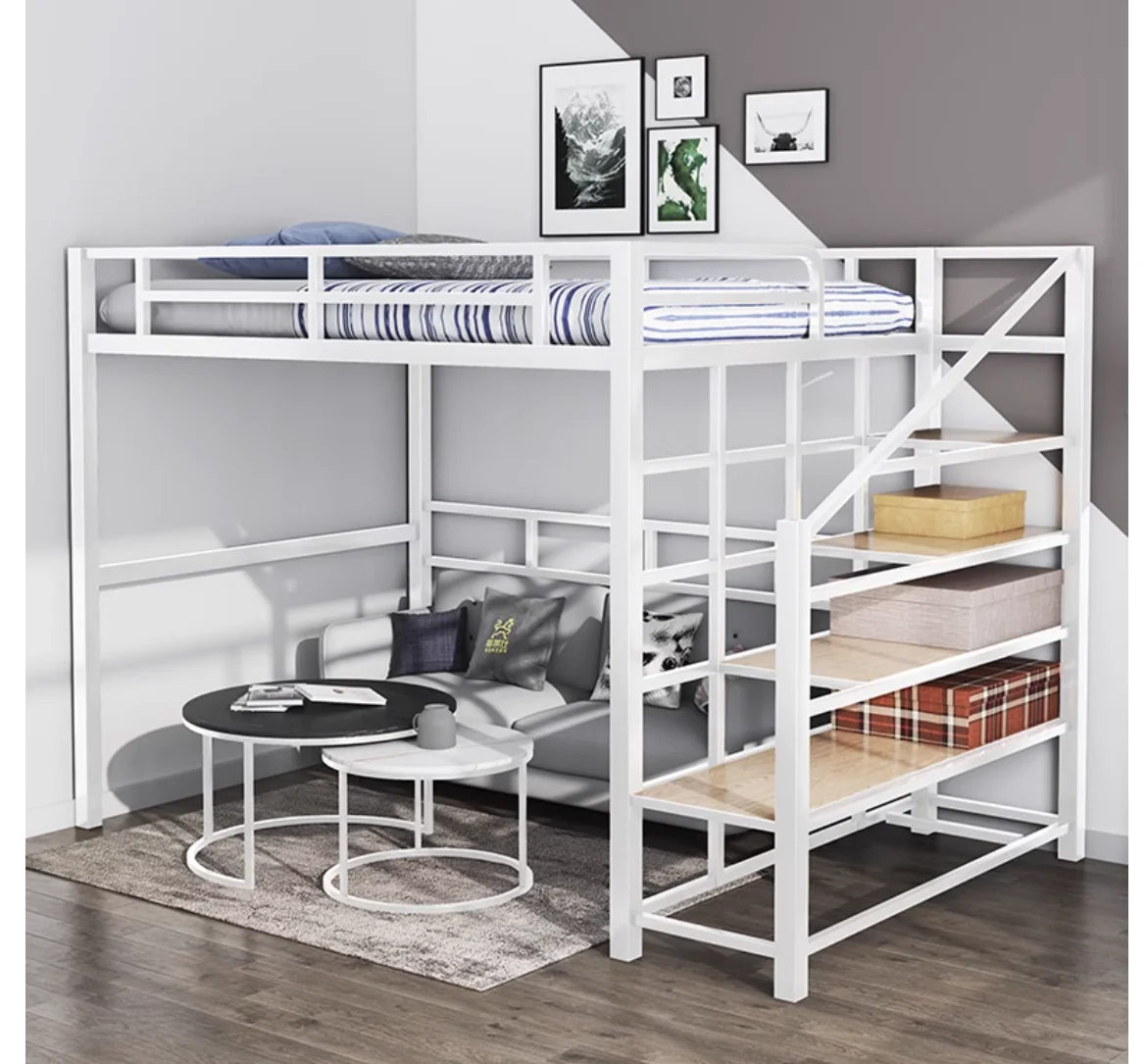 Loft wrought iron loft bed