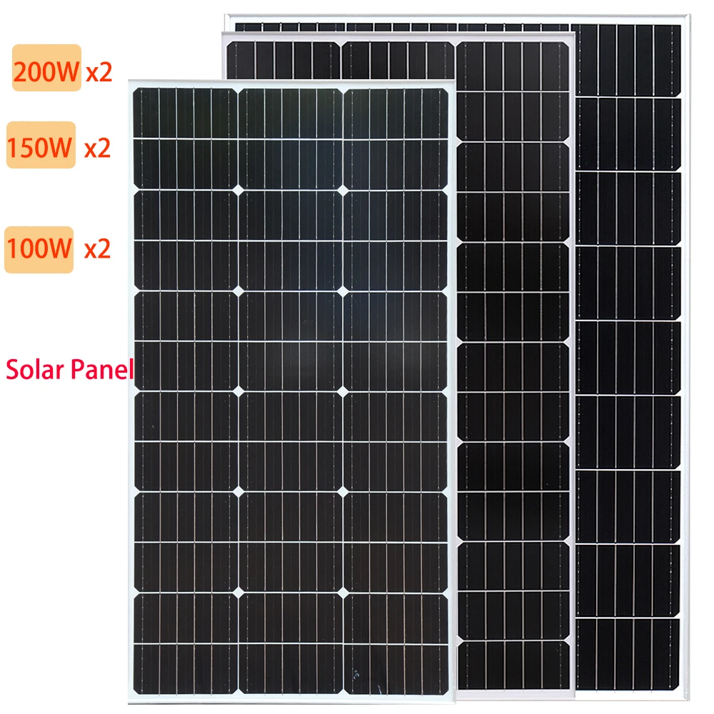 XINPUGUANG pannello solare in vetro rigido monocristallino 200W 300W 400W (2x100w / 150w / 200W pannelli solari carica) On-grid / Off-grid Rigid