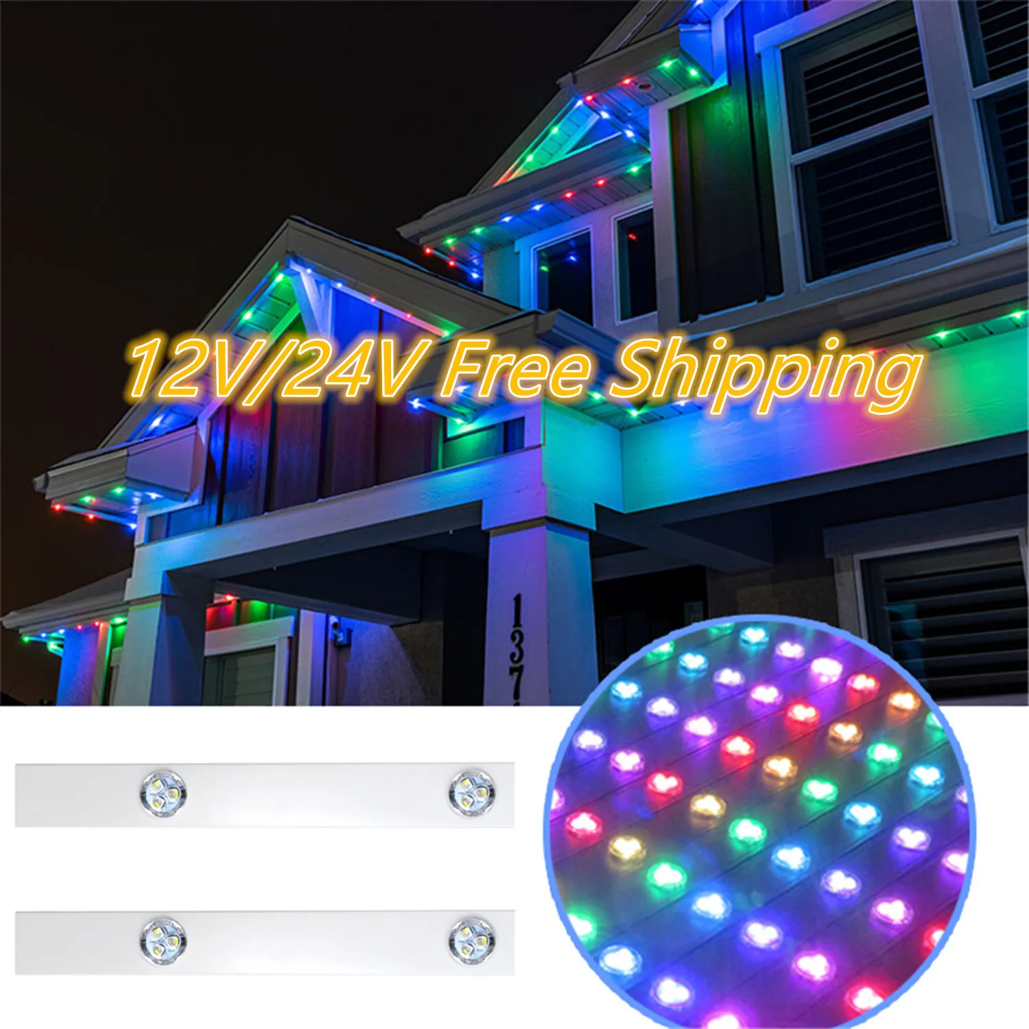 24V 30mm RGBW RGBWW Outdoor Permanent Track Lights Led Pixel Point Light For Christmas Holiday Decorative