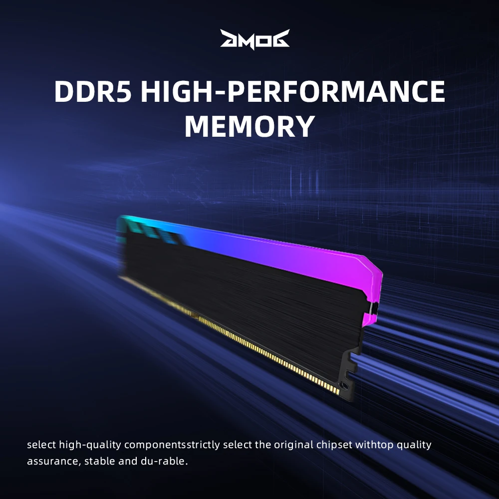 GMOG RGB DDR5 RAM 16GB 24GB 6000MHz Memory PC5-48000 CL48 Desktop Memory RGB 16GBx2 24GBx2 RAM For Desktop Computer