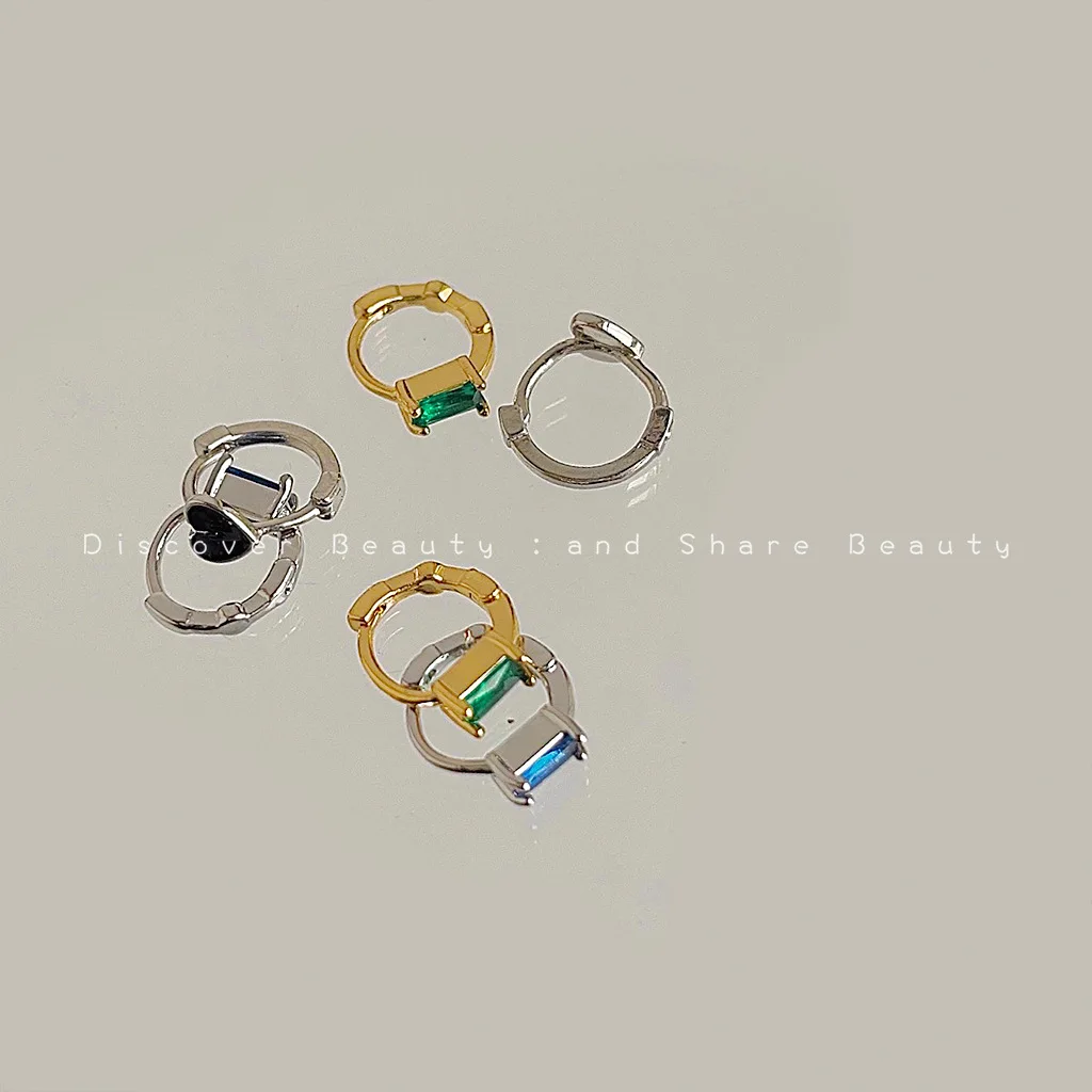 DIY accessories You don't need to pick it up when you sleep~ Niche design zircon earrings, personalized high-end drip earrings,
