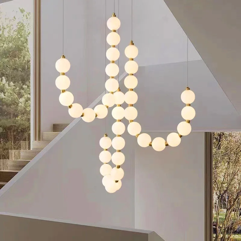 Nordic Light Luxury Simple Acrylic Magic Bean Bubble Lamp Bedroom Living Room Chandeliers Home Decoration Pendant Lights LED G9