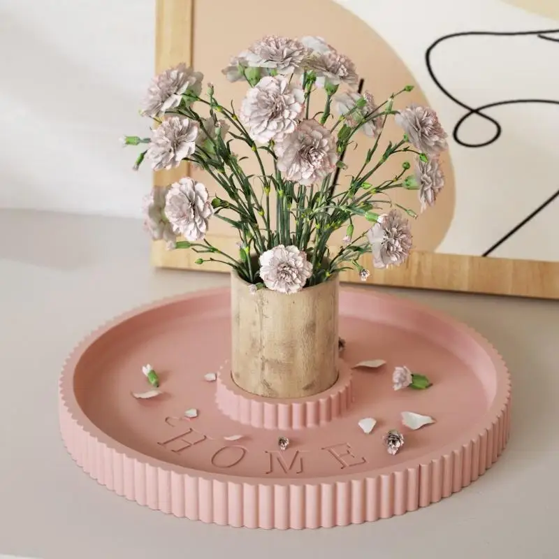 

Easy Cleaning Silicone Mould Round Resin Tray Mold Silicone Texture for Crafting Beautiful Round Trays and Home Decors
