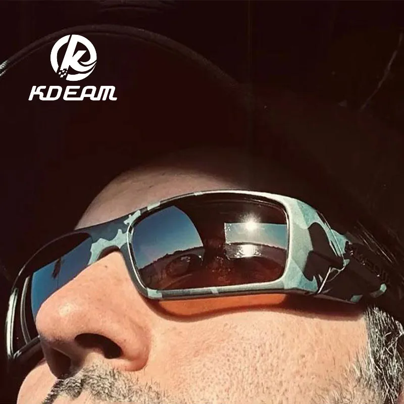 

KDEAM 2025 New Outdoor Sports Men's Polarized Sunglasses Square Versatile Eye Protection Colorful Paint PC Frame Glasses UV400