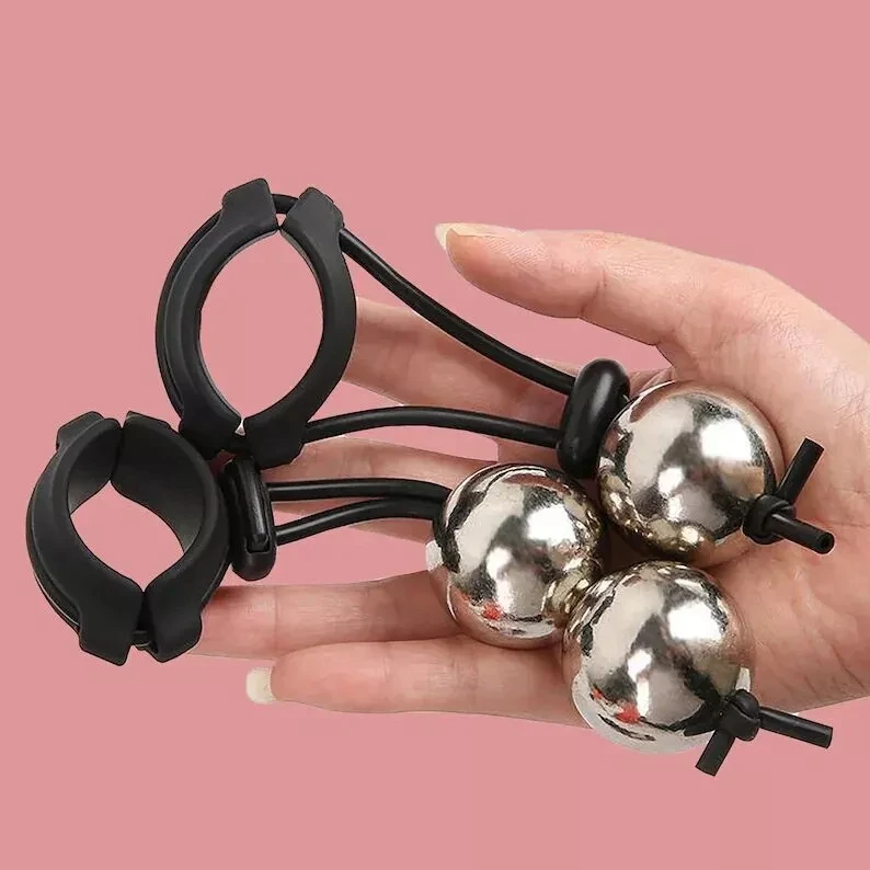 Metal Ball Stretcher Weight Hanger Penis Extender Enlargement Male Penis Ring Penis Heavy Weight Hanger Penis Ring for Men