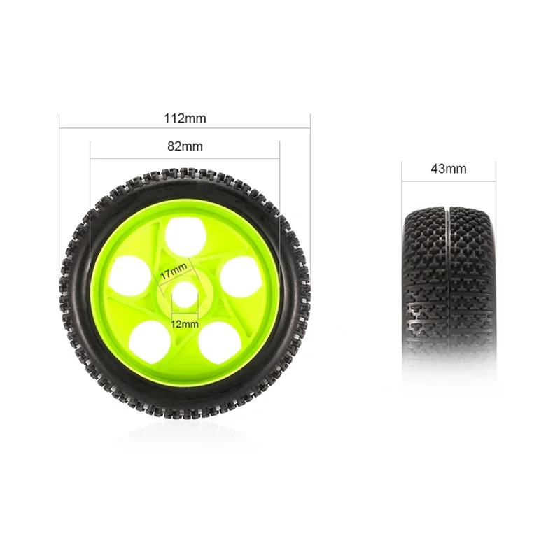 B-M 112mm for 1/8 Scale RC Off-Road Buggy Tires Wheel 17mm Hex for ARRMA Redcat Team Losi Kyosho VRX HPI WR8 HSP Hobao