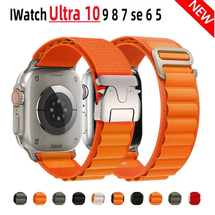 Ремешки Alpine Loop для Apple watch band ultra2 49 мм 44 мм 40 мм 41 мм 45 38 Парашютный браслет iWatch series 987654 Se 10 46 мм 42 мм