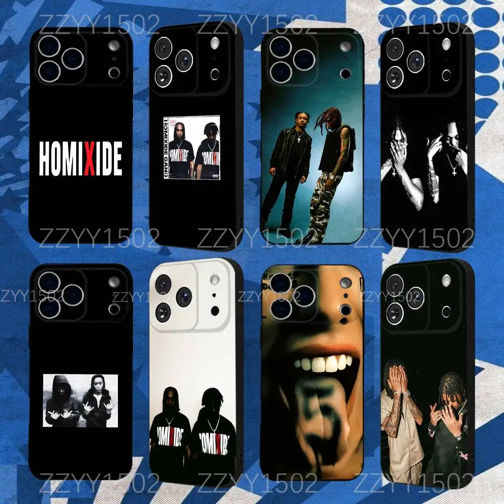 

Rapper H-Homixide Gang Phone Case For iPhone 17,16,15,14,13,12,Pro,Max,Plus,E,SE4,Air,Mini Black Funda Shell