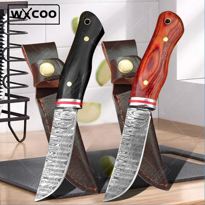 

WXCOO Butcher Boning Knife Sharp Multi-purpose Kitchen Knives Damascus Pattern Chef Knife Barbecue Kitchen Utensils Fruit Peeler