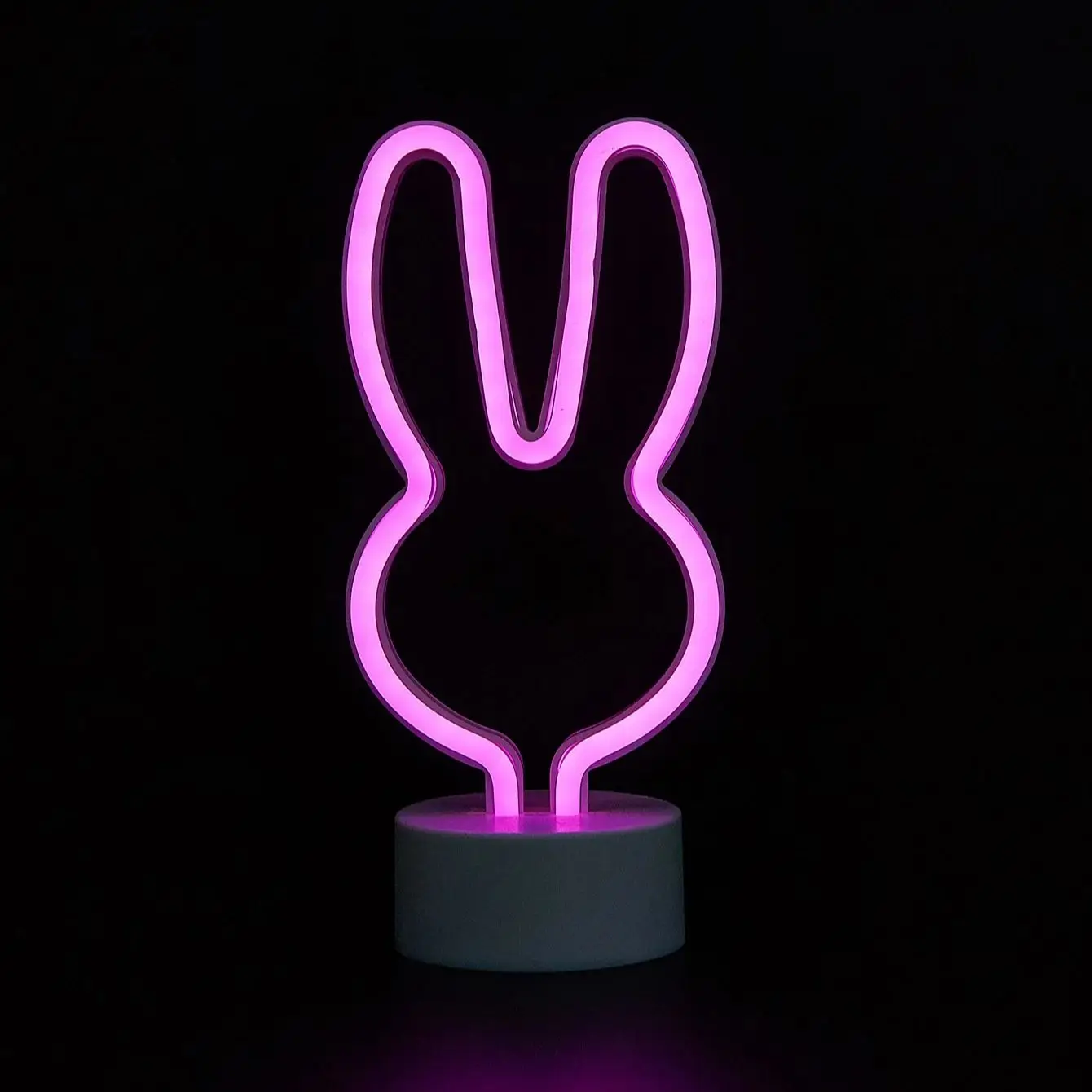 Chi-buy LED Neon Desktop rabbit ears  USB Powered Neon Signs Night Light 3D Wall Art Bedroom Living Room Decor Lamp Signs