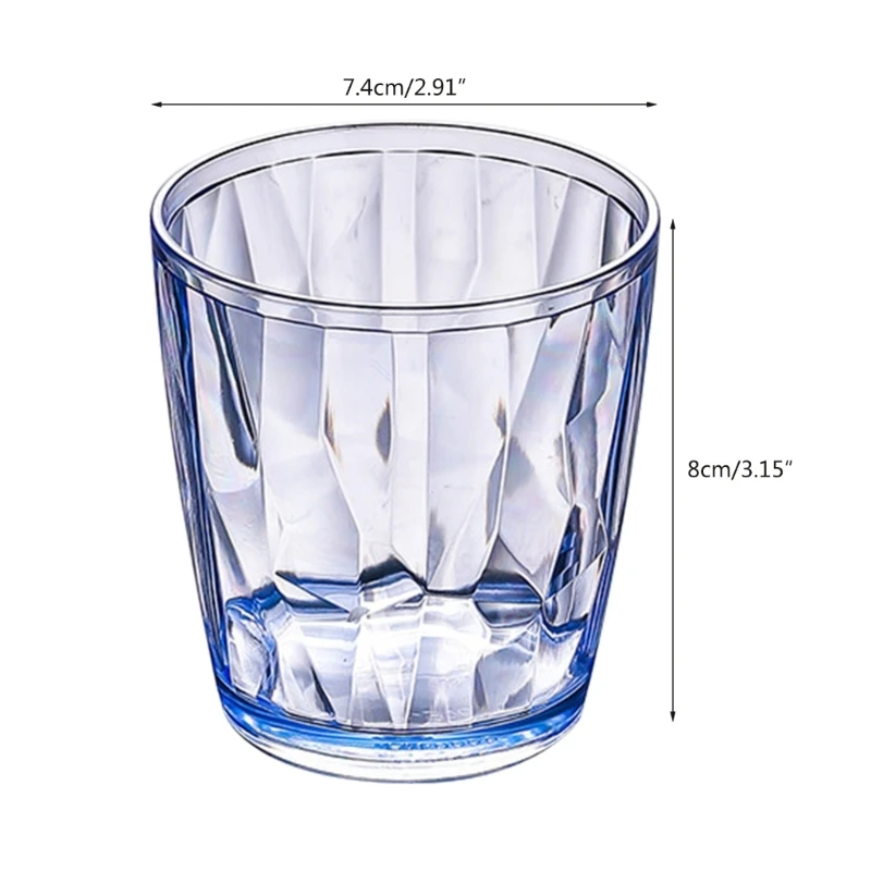 Unbreakable Acrylic Drinking Glasses 210ml Shatterproof Water Tumblers Reusable