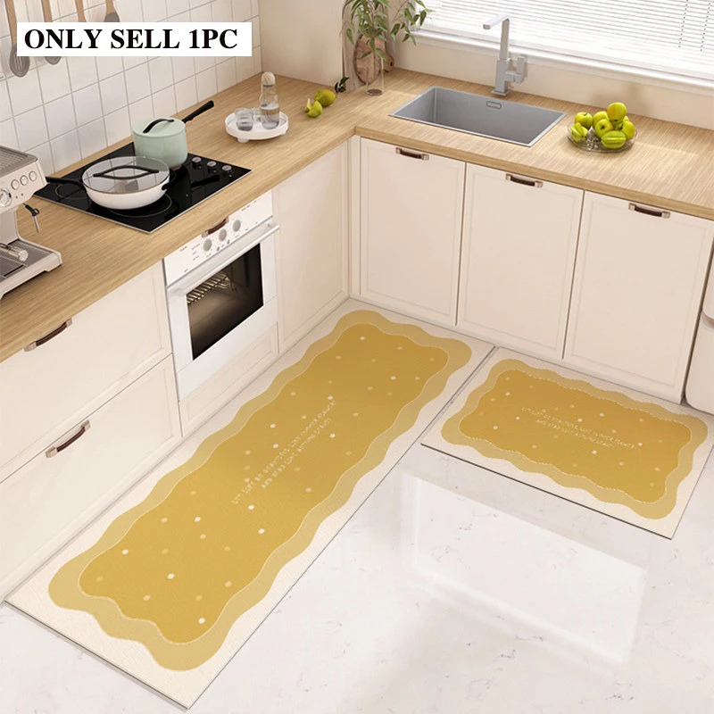 Kitchen Rug PVC Waterproof Leather Floor Mat Minimalist Floral Carpet Non-slip Oil-proof Long Foot Mats Home Decoration Rugs 양탄자