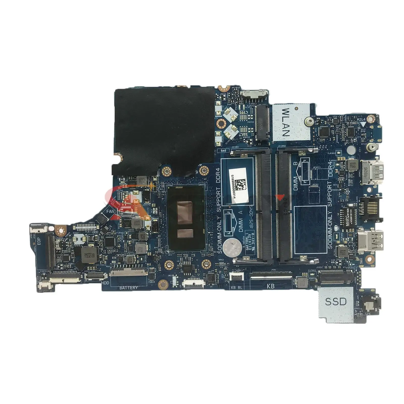 For DELL Inspiron 3490 3590 Notebook Motherboard LA-F115P 0P6JPD 09XJTY 09J1XM 0K6KNT I3 I5 6th/7th/8th DDR4 Laptop Mainboard