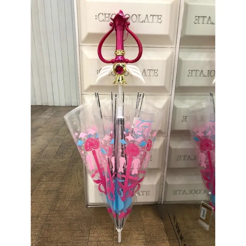 

Cosplay Show Props Anime Magic Stick Moonlight Umbrella Second Generation Clear LED Light Transparent Umbrella Costume Girl Gift