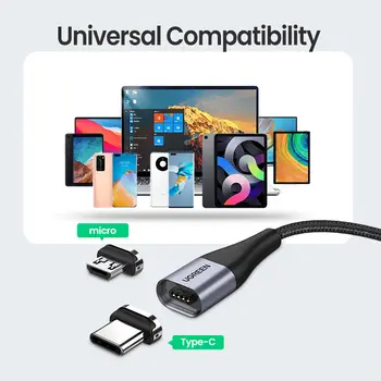 UGREEN 磁吸式 USB 充電線 Type C Micro USB 手機線 磁吸充電器 Micro USB 適用於小米 3A 手機線 8 最佳銷售 磁吸式 USB-C 連接線 - №8