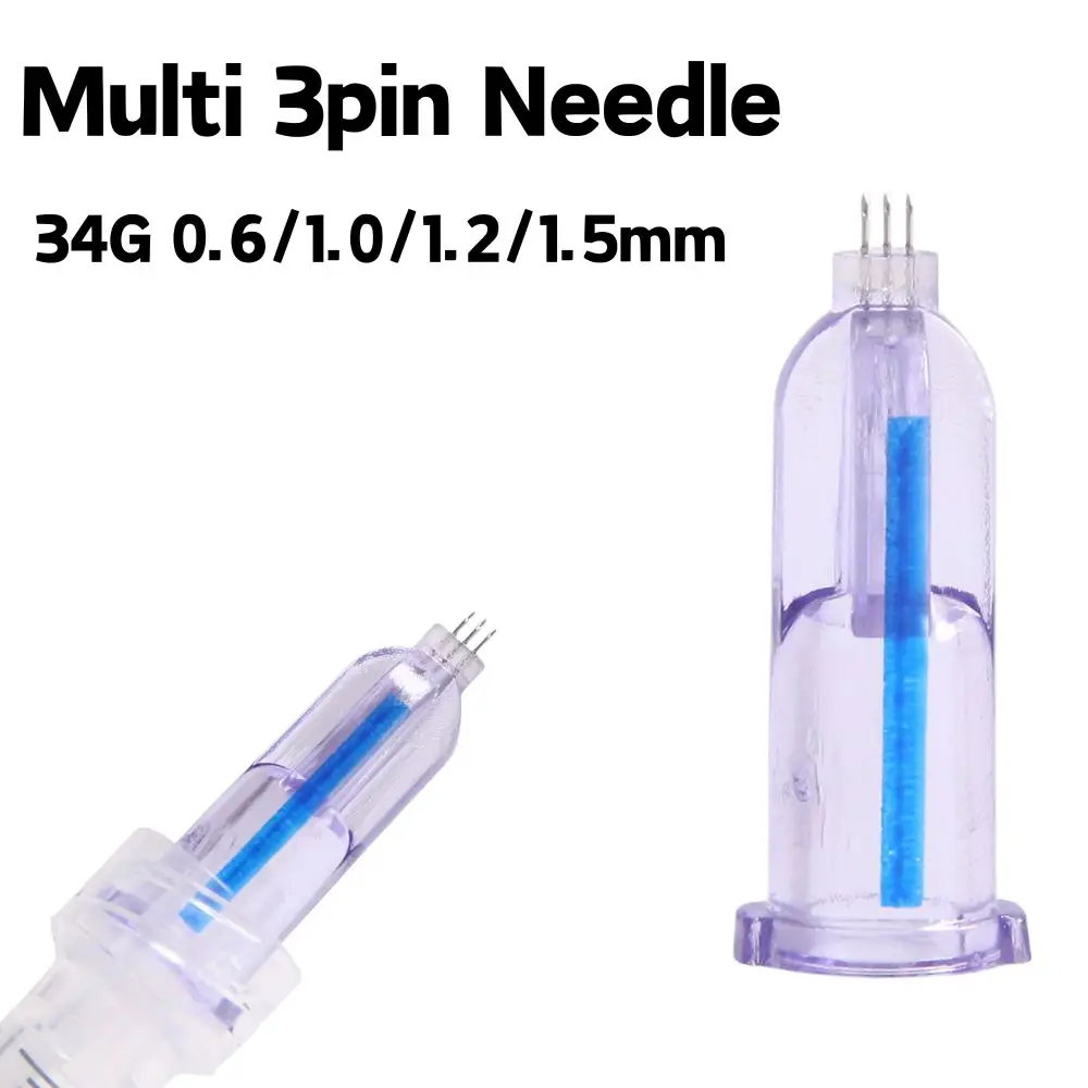 Nanosoft 34G Nano Needle Multi-needle 3Pin 1.2mm 1.5mm 0.6mm 0.8mm 1.0mm Skin Rejuvenation Nano Soft Agujas Single Packaged