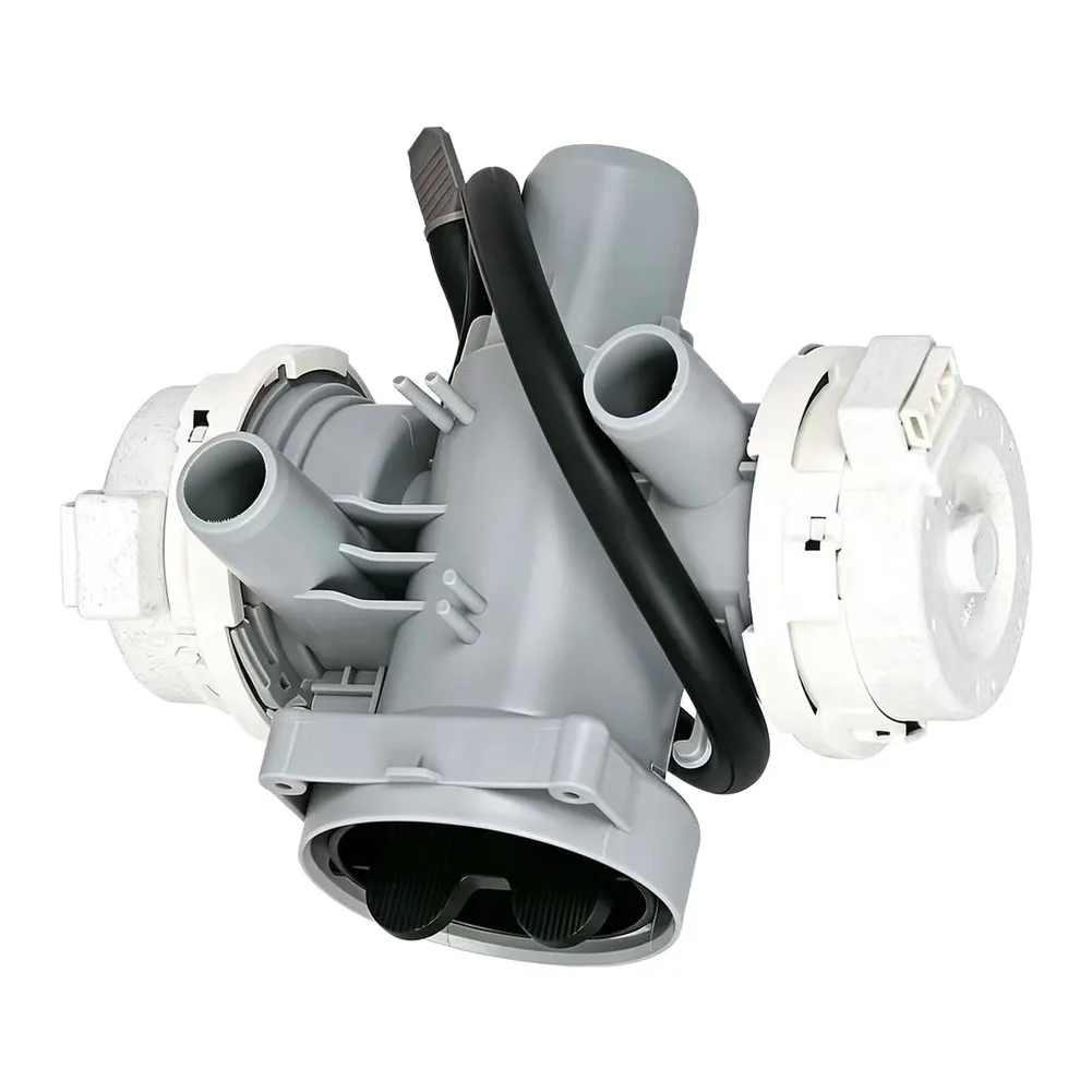 Drain Pump AHA75853803 Dual Head Replacement For LG Front Loading Washing Machine Parts Gray Plastic Rubber Accessory