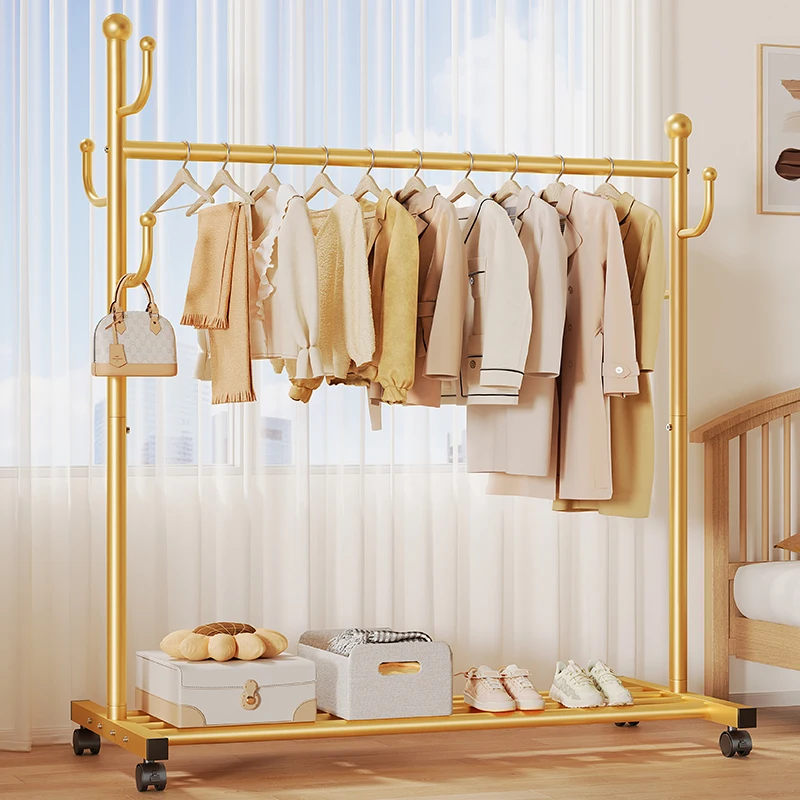 

Japanese Minimalist Clothes Drying Rack Floor-standing Bedroom Indoor Coat Racks Balcony Simple Movable Home Furniture Baño FYCR