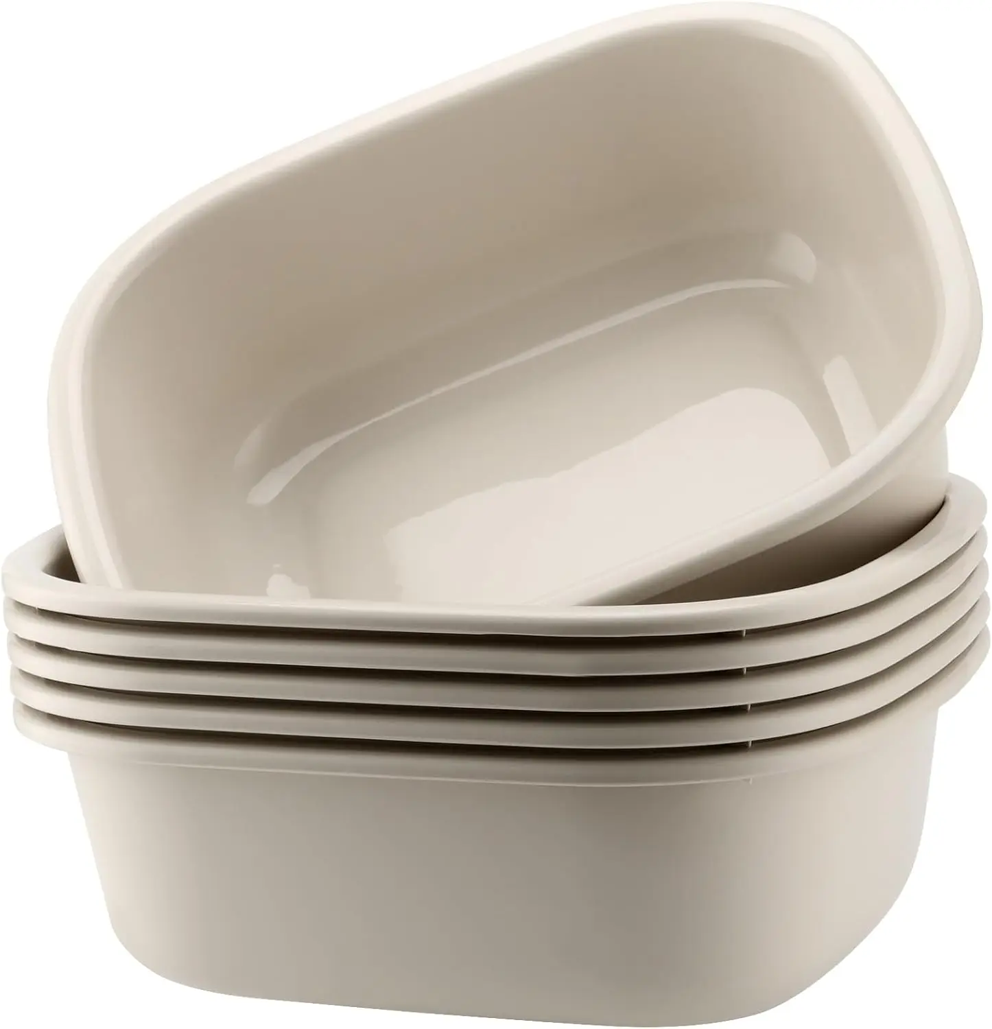 

6 Pack Plastic Wash Dishpan Basin, Wash Tub Laundry Hand Wash Bucket for Kitchen Bathroom Sink, 14.5 x 12 x 4.7 Inches