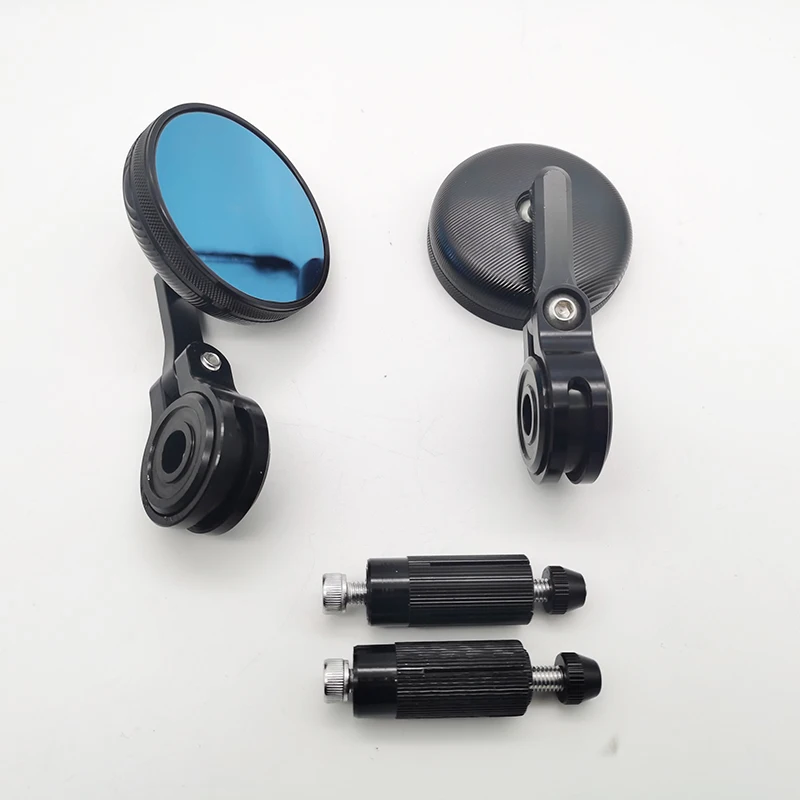 Motorcycle Rearview Handlebar Rearview Mirror Retro Round Blue Anti-Glare Side Mirror For KTM DUKE Suzuki Honda Kawasaki Yamaha