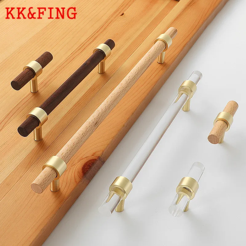 KK&FING 1 PC Acrylic Furniture Door Handles Zinc Alloy Cabinet Drawer Knobs Cupboard Wardrobe Door Wood Pulls Furniture Hardware