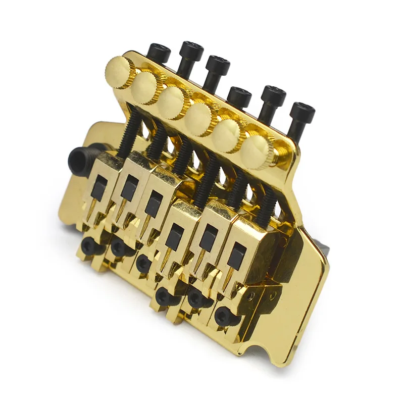 

Electric Guitar Double Tremolo Bridge System, Vibrato Tailpiece Tremolo Set with Arm Black Gold Chrome Hardware
