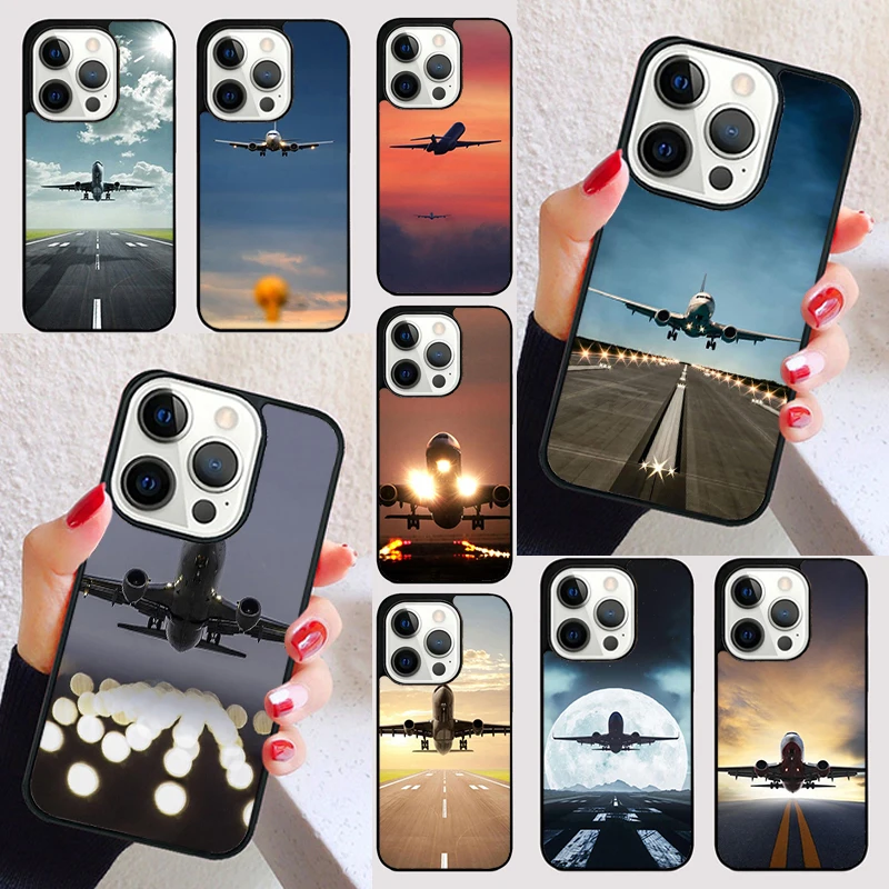 Vintage Take Off Airplane Phone Case for iPhone 16 15 SE2020 6 7 8 Plus for Apple 13 11 12 14 Mini Pro Max Cover coque Shell