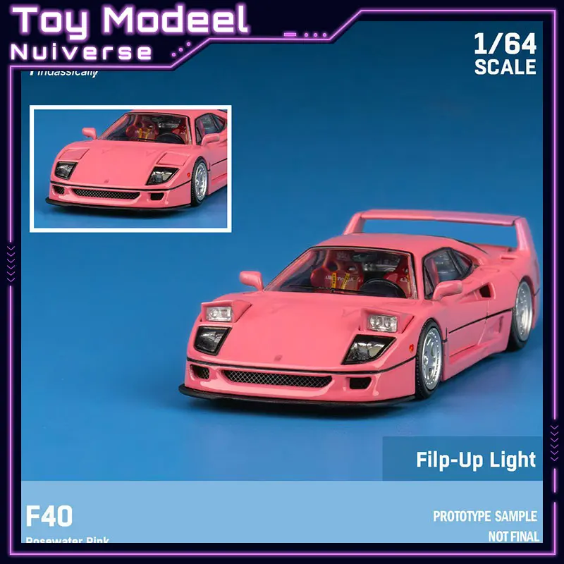 

Findclassically Ferrari F40 Pink 1:64 Scale Diecast Alloy Car Model Super Highly Realistic Collectible Decoration Perfect Gift