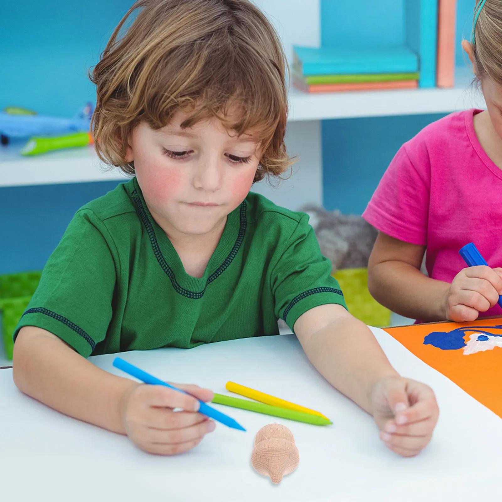 ชุดงานฝีมือตกแต่งลูกโอ๊กไม้ 10 ชิ้น แบบยังไม่เสร็จ สำหรับเด็ก ครอบครัว ตกแต่งบ้าน ตกแต่งโต๊ะทำงาน ลวดลายกราฟฟิตี