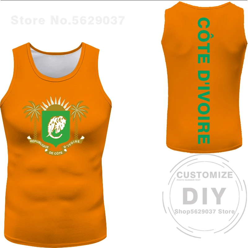 Cote D\'Ivoire Vest Flag Free Custom Civ Tank Top Nation Ci Ivory Coast French D Ivoire Country Print Photo Sleeveless T-Shirt