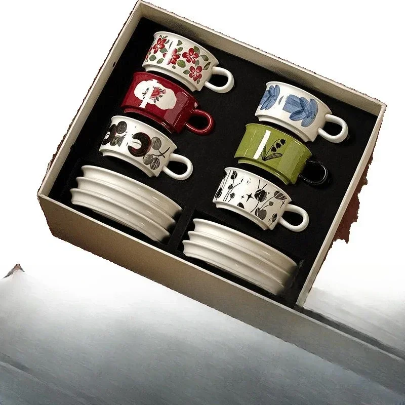 Wedding gift, coffee cup set, gift box, greenhouse moving house, new house cup, girlfriend birthday gift exquisite
