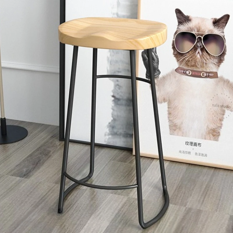 無垢材バースツール高脚カウンタースツール北欧クリエイティブバーチェア高アメリカンキッチンスツール装飾家具
