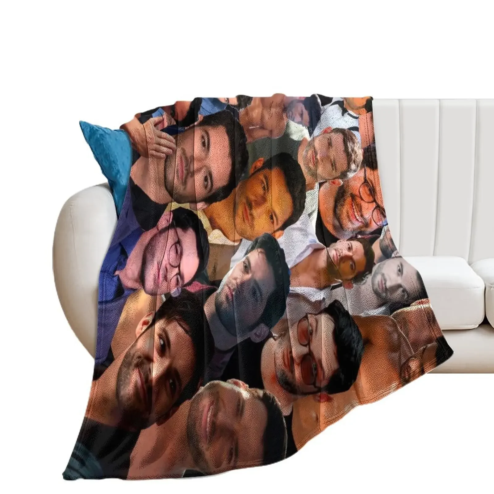 Tom Ellis Photo Collage Throw Blanket blankets and throws Luxury Thicken Cute Plaid For Baby Blankets