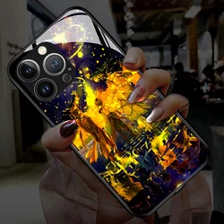 Genshin Impact Smart Luminous Cell Phone Cases For Iphone 15 14 Plus 13 12 11 Pro Max Mini XS XR X Voice Lighting Call Flashes