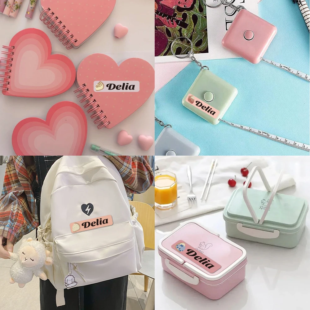 Custom cake Name Sticker,Transparent Waterproof Stickers for Kids,diy Name Labels for School Bag Bottles Pen Box Mug Uniform