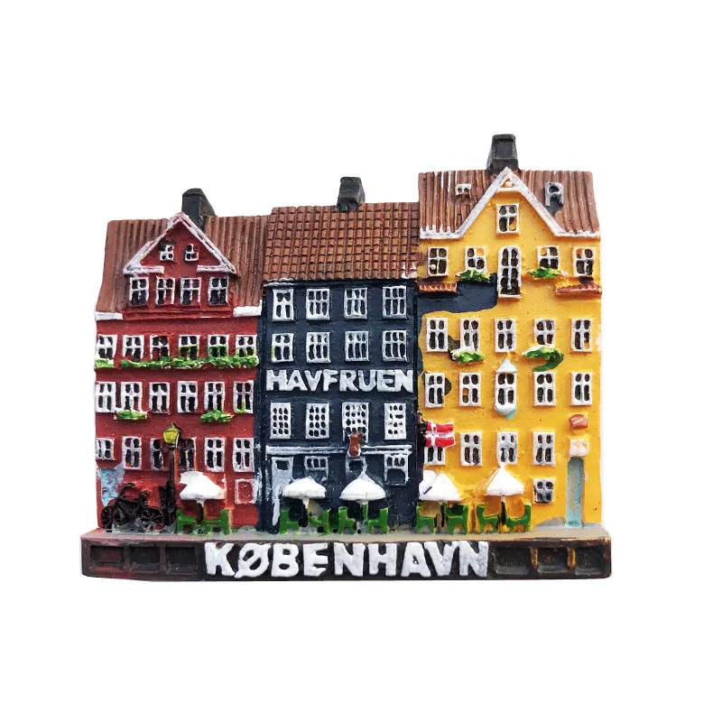 الشمال الدنمارك الإبداعية العلوم الإنسانية السياحة الخلابة التذكارية الديكور الهدايا الحرفية ، ملصقات الثلاجة المغناطيسي كوبنهاغن #5