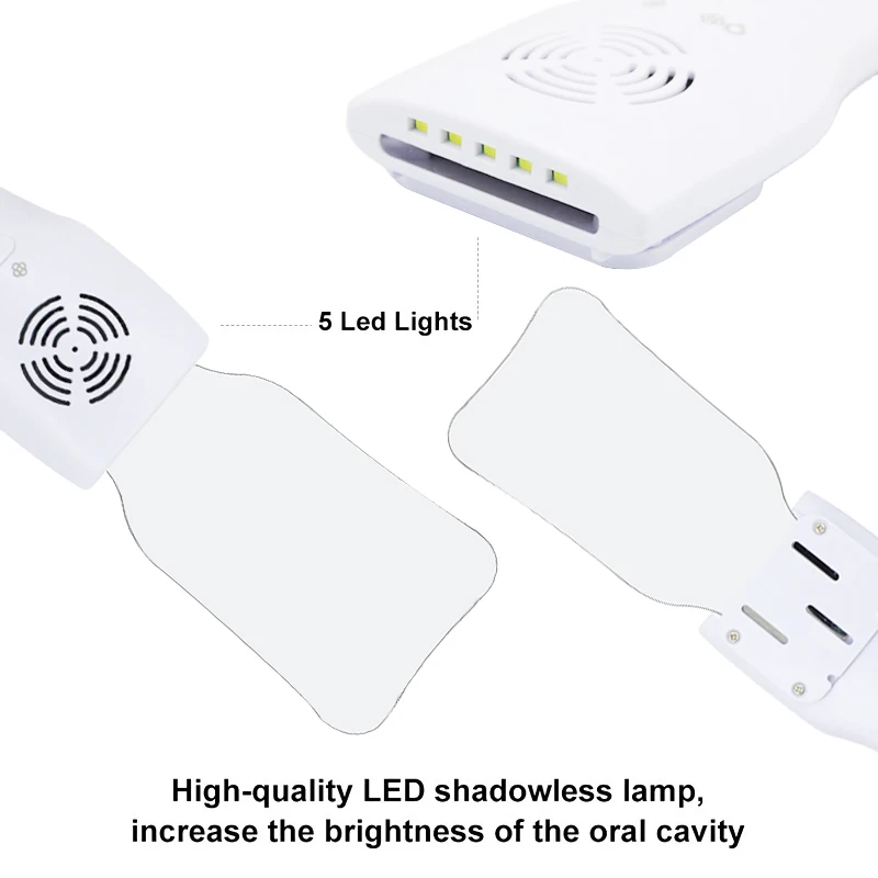 AG Dental Anti-Fog Mirrors Set Fog Free Intraoral Photography Stainless Steel Mirror with LED Light Orthodontic Reflectors