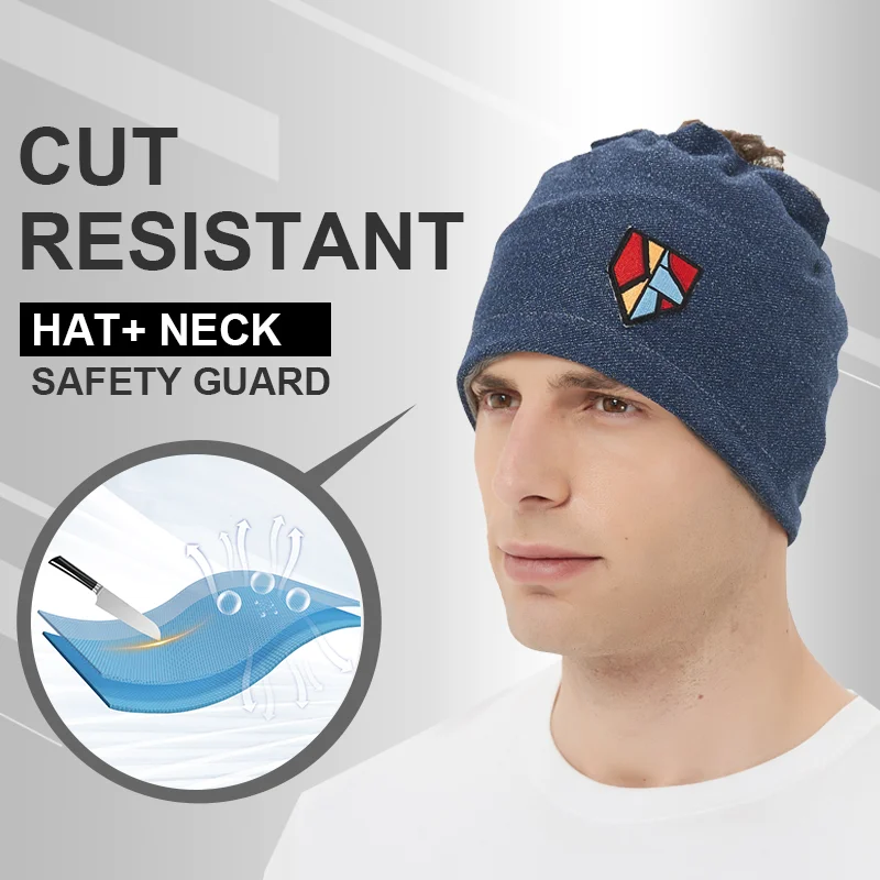 Winter Warm Hat Cut Resistant Neck Guard Anti-cut Men Women Cap Motorcycle Mask Fashion Two in One Head and Neck Protector