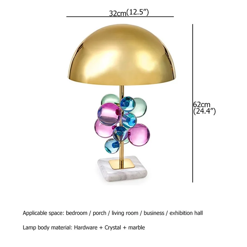 Lampada da tavolo moderna TINNY lampada da tavolo a LED in cristallo Base in marmo chiaro Design creativo decorativo per la camera da letto di casa