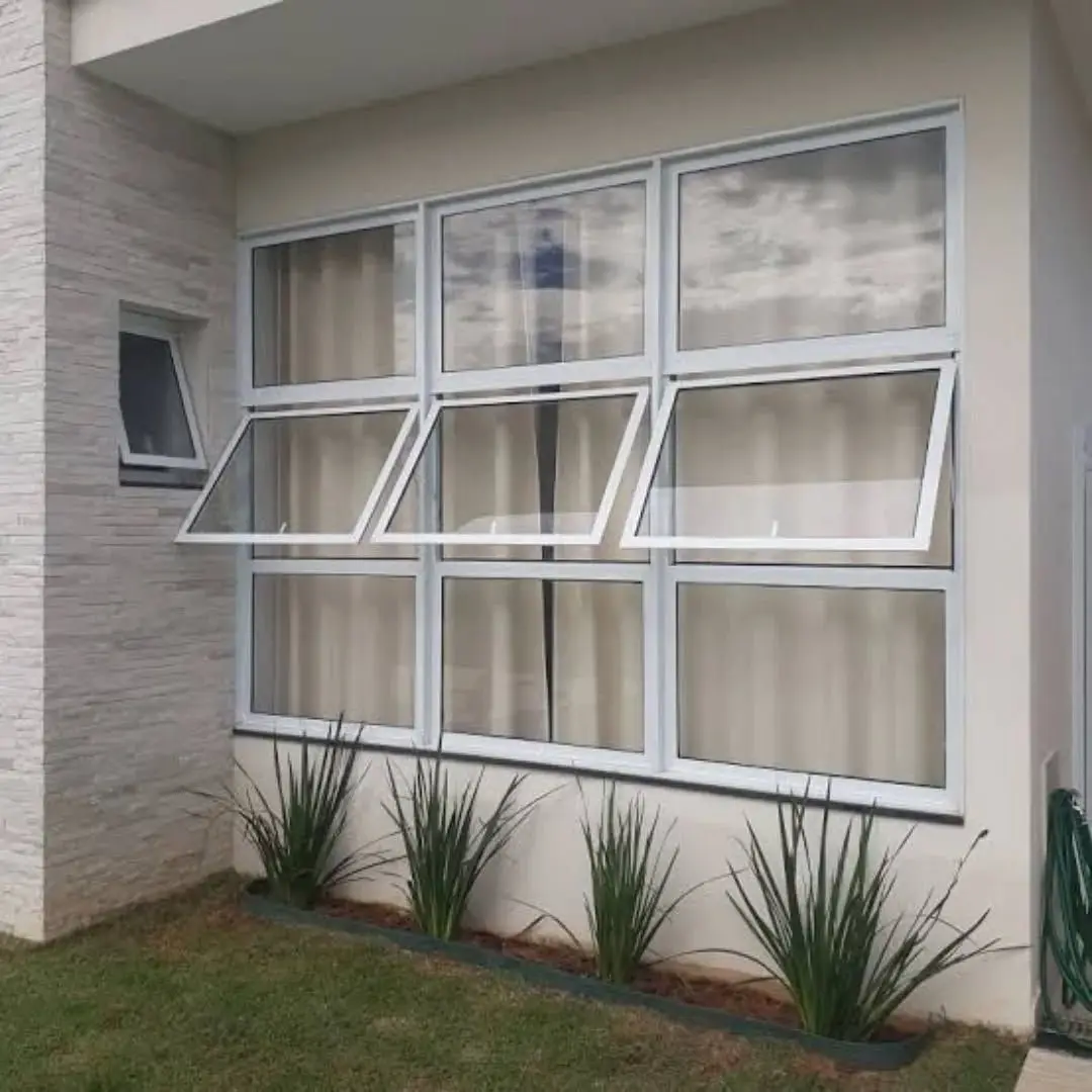 Single Hung Crank Awning Windows Double Glazed Insulated Aluminium Hurricane Impact Window High Energy Efficiency Awning Window