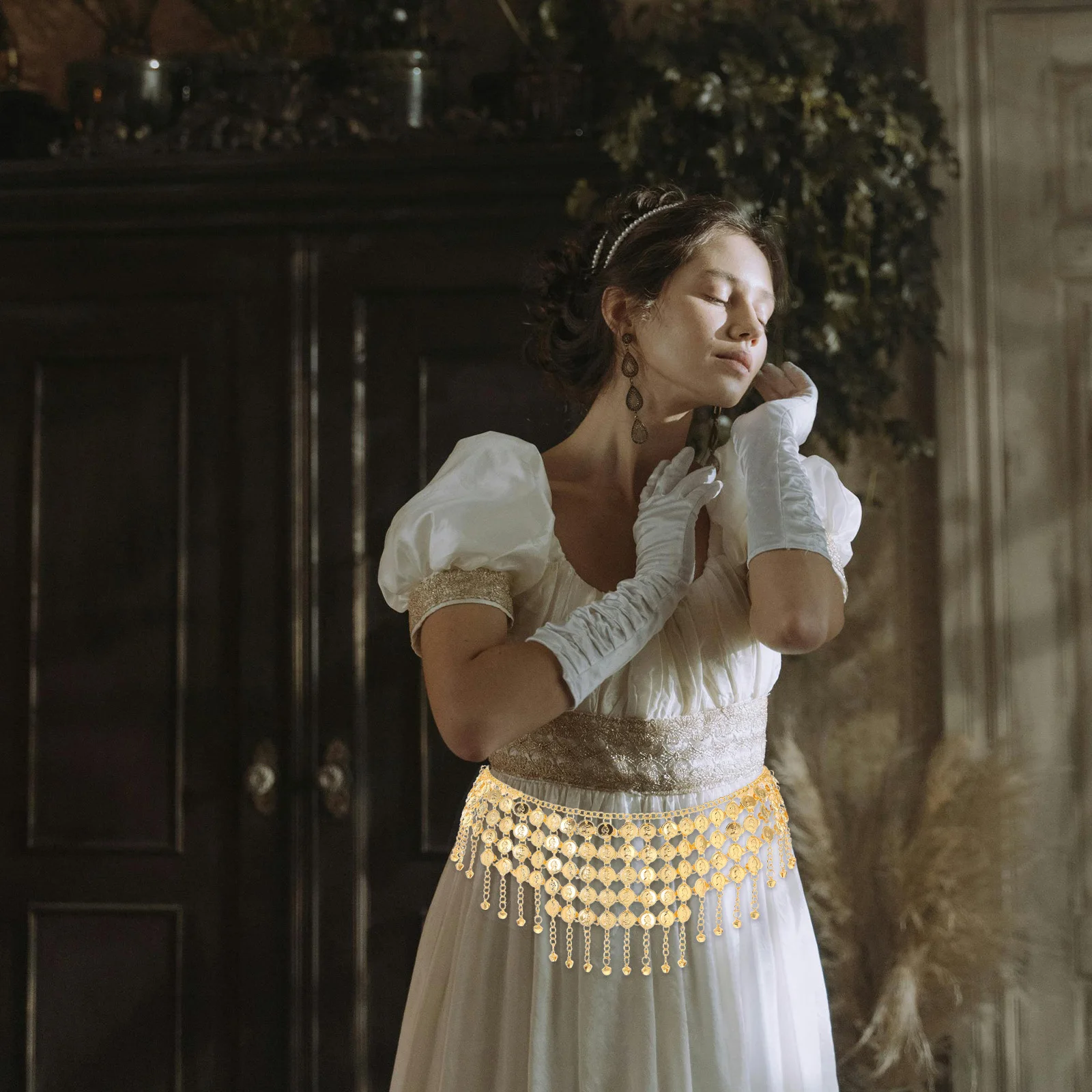 

Women Tassel Waist Chain Belt Ethnic Coin Belt Layered Metal Body Chain Jewelry Belly Dance Party Festival Belly Jewelry