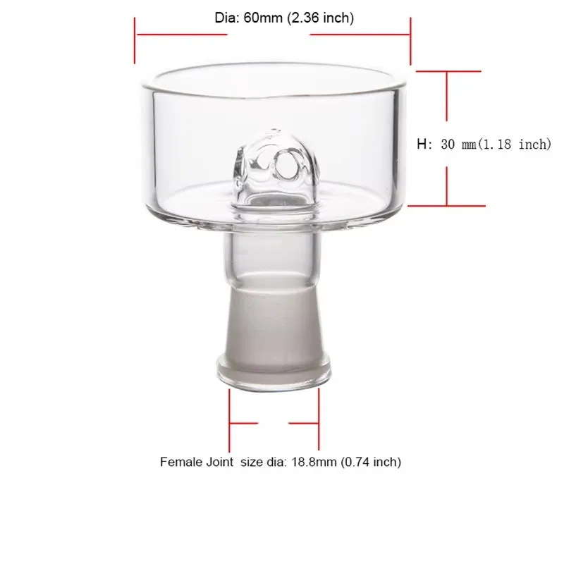 Handmade Large Capacity Glass Bowl for Shisha Hookah Smoking with Charcoal Holder Holes Lid - Essential Smoking Accessory view 4